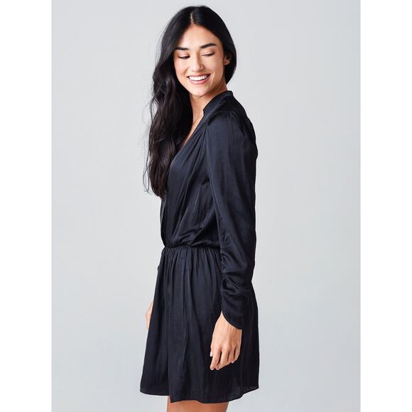 Zadig & Voltaire Womens Designer Navy Blue Satin Reveal Stain Dress Large - Picture 2 of 11